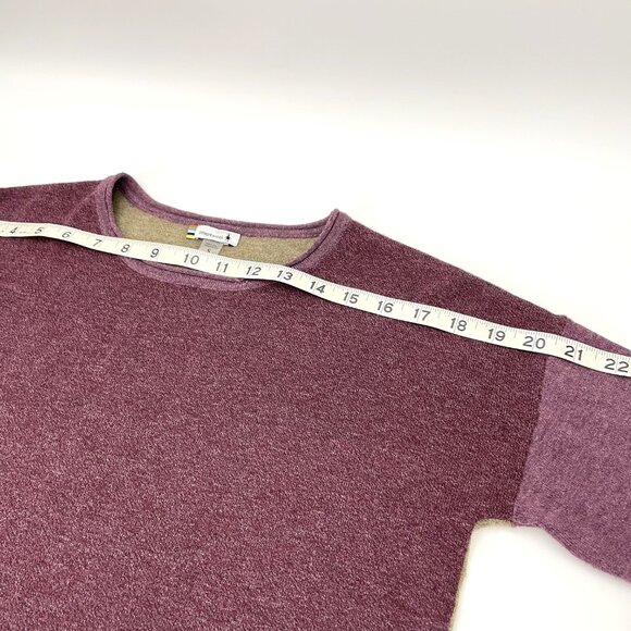 Smartwool Shadow Pine Colorblock Merino Wool Sweater Heather Purple - Picture 8 of 11